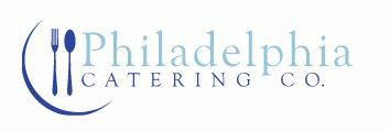 Logo of Philadelphia Catering Co. featuring a fork and spoon inside a circular design, next to the company name in elegant font.